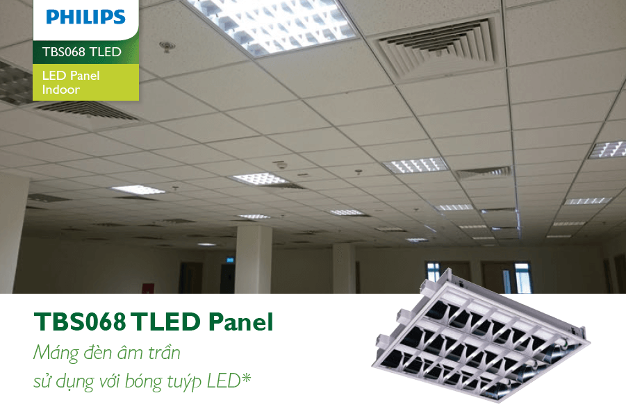 Máng đèn âm trần Led Philips TBS068 2xTLED W30L120 M2